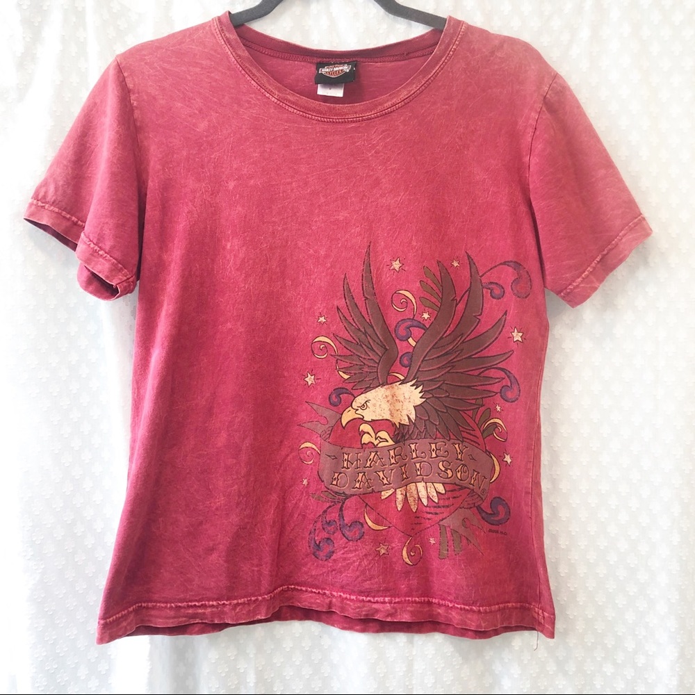 HARLEY DAVIDSON • Red eagle tee shirt MEDIUM